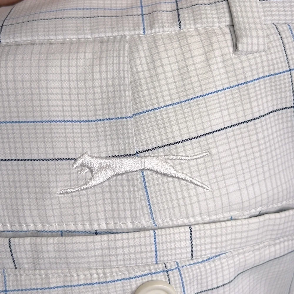 Slazenger White and Blue Plaid Golf Short size 36